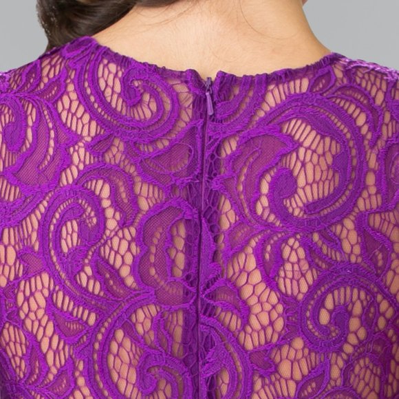 NEW SHORT SLEEVELESS BABY DOLL EMBROIDERED LACE DRESS WITH ZIPPER BACK GL GS1427 - Picture 10 of 10